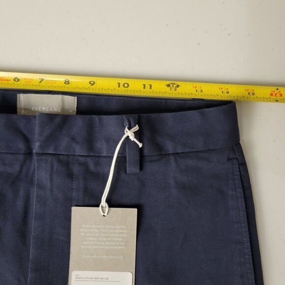 Everlane Men's Navy Blue Performance Sweat Wicking Stretch Flat Front Chino Pant - Picture 6 of 9